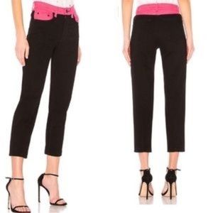 Rag and Bone Pink and Black jeans.